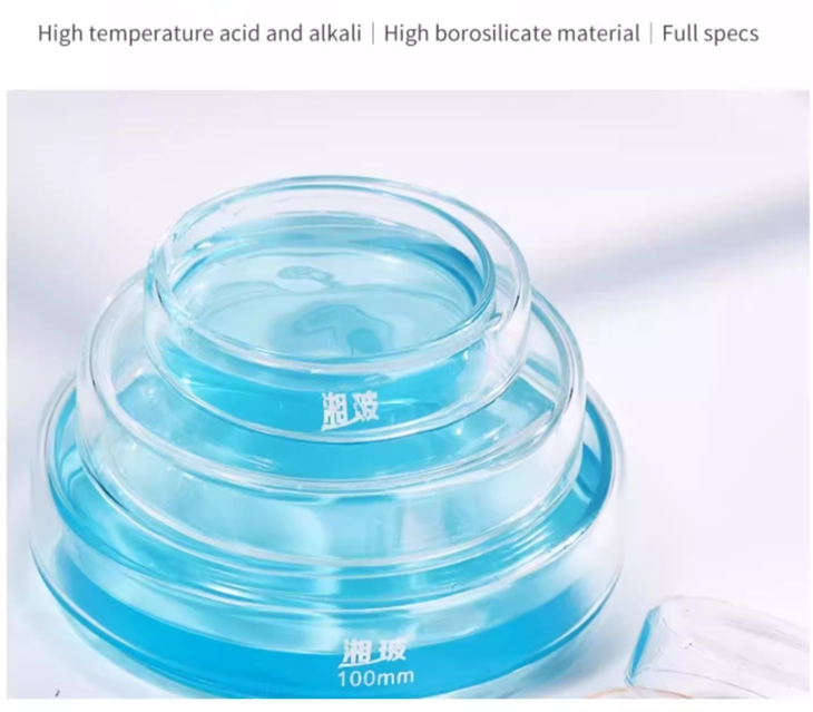Lab Glassware 60/75/90/100/120/150mm Borosilicate Glass Cell Culture Dish Glass Petri Dish